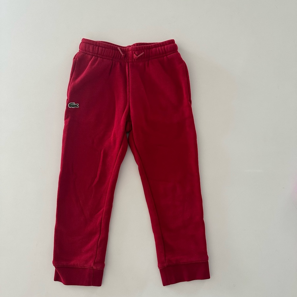 LACOSTE red sweatpants in size 6